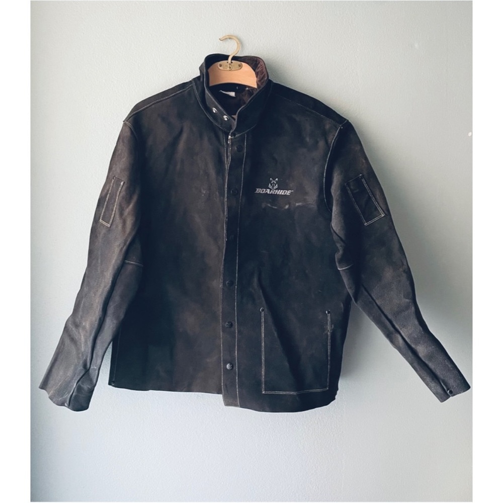 Caiman | Boarhide Black Leather Welding Jacket